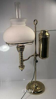 1870s Manhattan Student Oil Lamp electrified brass Exc Condition Choice Of Shade