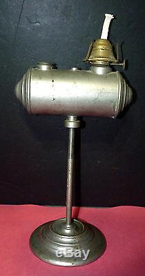 1879 Antique Vtg Steampunk Victorian Adjustable Oil lamp Hurricane Desk Lamp
