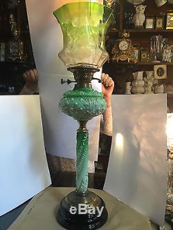 1890 Victorian Oil Lamp with Original Shade