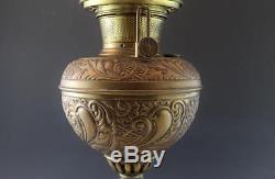1900 Victorian Bradley & Hubbard Cherub Oil Lamp with Glass Shade Electrified NR