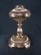 19th C OIL LAMP YOUNG'S CAST BRASS BASE, MATCHING FLUTED FONT BAYONET FIT COLLAR