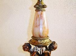 19th Century Electrified Parlor Oil Lamp Gone With The Wind