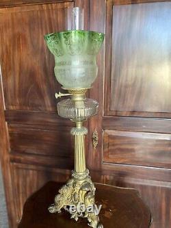 19th Century Oil Lamp With Shade