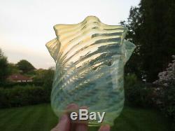 2 Antique Vaseline Glass Duplex Oil Lamp Shades Was Benson Suit Minor Chips