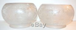 2 Frosted Glass Light Globe Victorian Gas Wall Sconce Oil Lamp Shades 5 Fitter