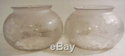 2 Frosted Glass Light Globe Victorian Gas Wall Sconce Oil Lamp Shades 5 Fitter