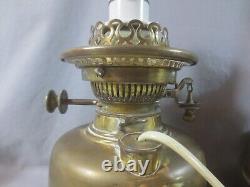 2 Hinks Brass Oil Lamp burners converted to electric use. Damaged and wired up