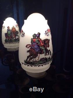 3 Antique Victorian Oil / Gas Lamp Shades