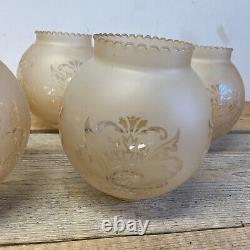 5x Victorian Frosted Glass Lampshade Oil Kerosene Paraffin Lamp Chandelier