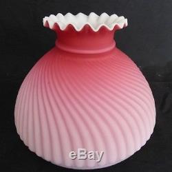 7 & 3/8 Inch Fit Pink Satin Glass Vesta Oil Lamp Shade