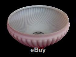 7 & 3/8 Inch Fit Pink Satin Glass Vesta Oil Lamp Shade