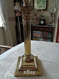 A Beautiful Antique Art Nouveau Victorian 27.1/4 Tall Cranberry Table Oil Lamp