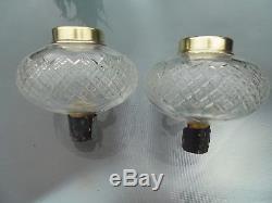 A Lovely Matching Pair Of Genuine Victorian Period French Peg Oil Lamps