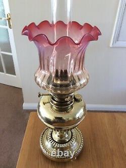 A Messenger Central Draught Oil Lamp and Original Shade
