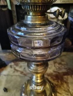 A Rare Large Victorian brass oil lamp and chimney Etc Circa 1890-1900