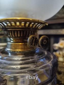 A Rare Large Victorian brass oil lamp and chimney Etc Circa 1890-1900