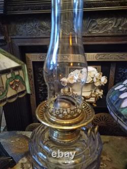 A Rare Large Victorian brass oil lamp and chimney Etc Circa 1890-1900