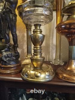 A Rare Large Victorian brass oil lamp and chimney Etc Circa 1890-1900