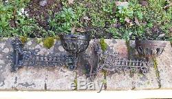 A Reclaimed Pair Of Cast Iron Swinging Arm Wall Oil Lamp Holders Brackets