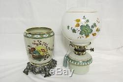 A Stunning Victorian Oil Lamp By Hinks With Japanes Scenes. Vgc And Gwo