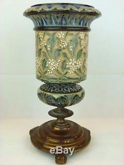A Very Fine Doulton Lambeth Oil Lamp Base by Edith Lupton. Hinks Marked