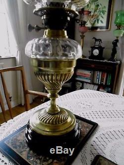 A Very Good Quality Victorian Table Twin Duplex Oil Lamp
