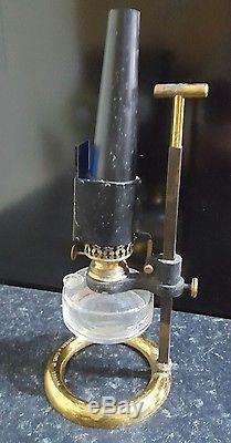 A Victorian Brass Microscope Oil Lamp By W. WATSON & SONS, London Rare