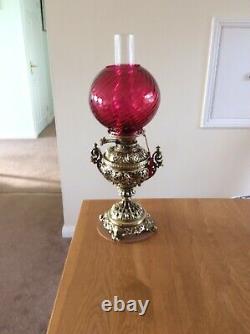 A Victorian Brass Vase Lamp