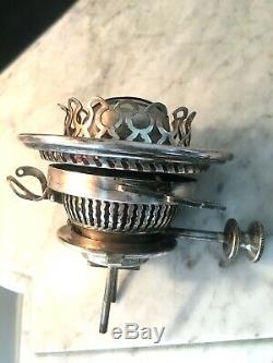 A antique Hinks no 1 silver plate oil lamp burner
