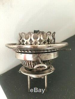 A antique Hinks no 1 silver plate oil lamp burner