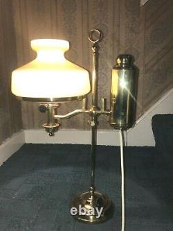 A lovely rare antique Victorian brass Manhattan student oil lamp