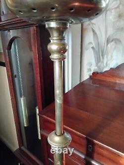 ANTIQUE BRASS TELESCOPIC STANDARD German OIL LAMP With Claw Feet