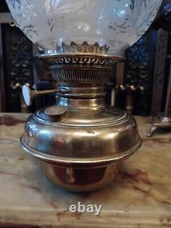 ANTIQUE BRASS TELESCOPIC STANDARD OIL LAMP With Claw Feet