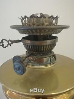 ANTIQUE SOLID BRASS OIL LAMP 1890s