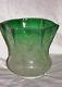 Antique Victorian Acid Etched Green Tinted Duplex Oil Lamp Glass Shade