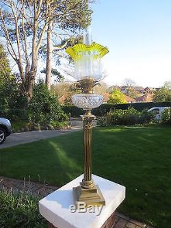 Antique Victorian Acid Etched Tulip Duplex Oil Lamp Shade