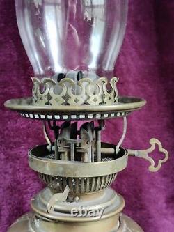 ANTIQUE VICTORIAN BRASS HINKS No2 DUPLEX OIL LAMP BURNER & DECORATIVE STAND