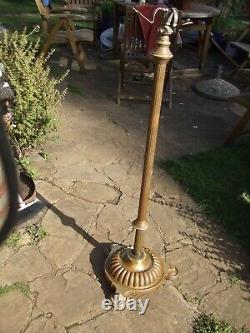 ANTIQUE VICTORIAN BRASS OIL LAMP STAND very decorative C1860 stunning brasswork