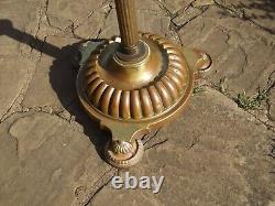 ANTIQUE VICTORIAN BRASS OIL LAMP STAND very decorative C1860 stunning brasswork