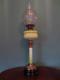Antique Victorian(c1880)oil Lamp Lime Column & Font With Fine Etched Glass Shade