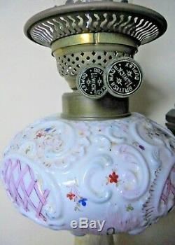 ANTIQUE VICTORIAN PORCELAIN FIGURAL milkmaid DAIRY COW OLD OIL LAMP REPAIR SPARE