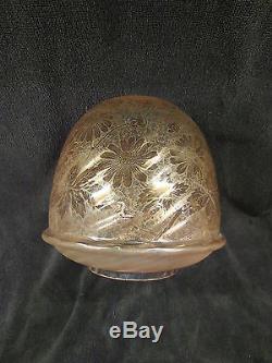Antique Victorian Wright & Butler Acid Etched Beehive Duplex Oil Lamp Shade