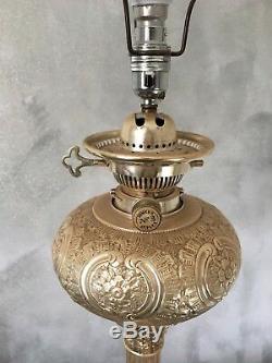 ANTIQUE c1890 HINKS SILVER PLATED CORINTHIAN COLUMN OIL LAMP BURNER all original