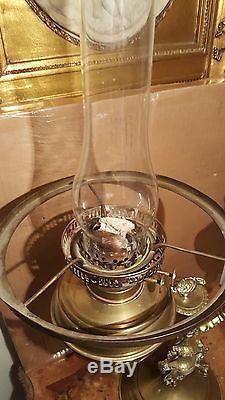 Amazing! Original Antique Victorian Empire Regency Brass Student Oil Lamp