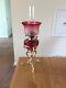 An All Cranberry Oil Lamp And Shade