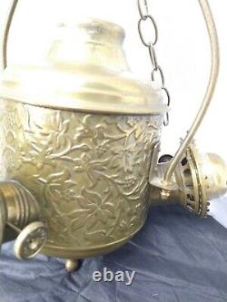 Angle Lamp Company Triple Burner Oil Lamp