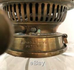 Antique 1800's HINKS Brass Victorian Corinthian Column Banquet Oil Lamp 36 RARE