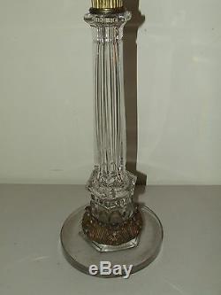 Antique 1800's Messenger Glass Crystal Pedestal GWTW Victorian Banquet Oil Lamp