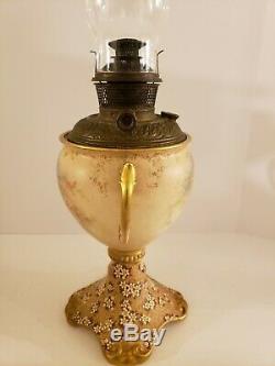 Antique 1894 Bradley & Hubbard B&H Victorian GWTH Oil Lamp Doulton Burslem Base