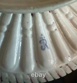 Antique 18th C Joseph Gaspard Robert French Porcelain Oil Lamp Neptune & Mermaid